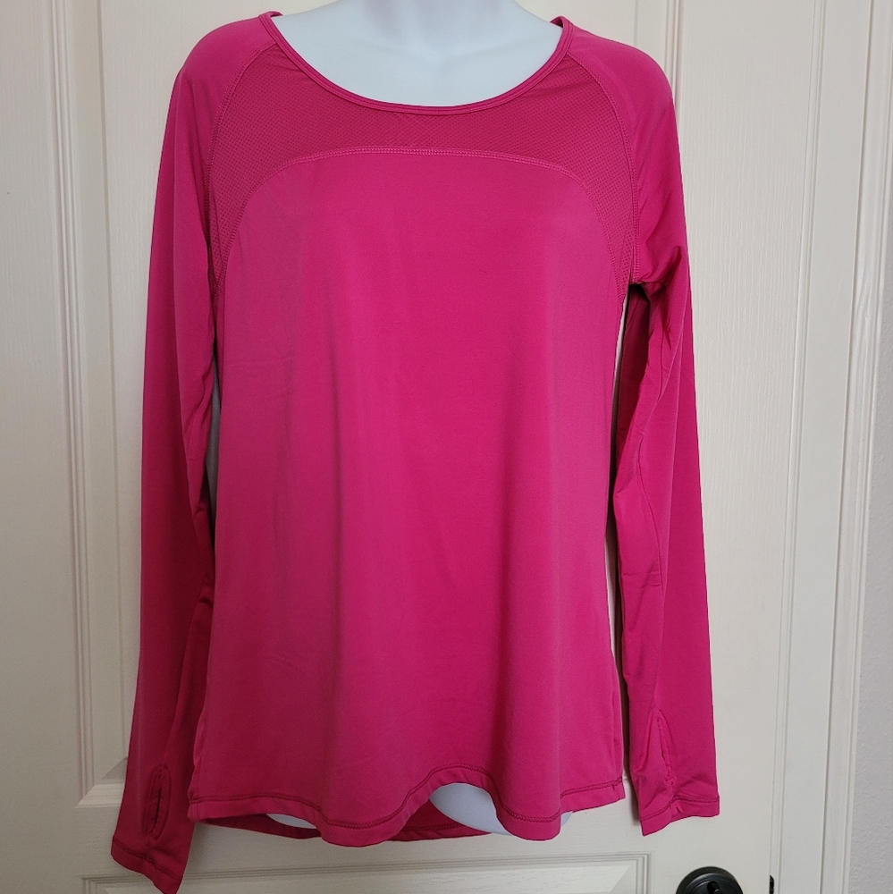 Marika Platinum Pink Dry Wik Performance Athletic Top, Sz L, EUC